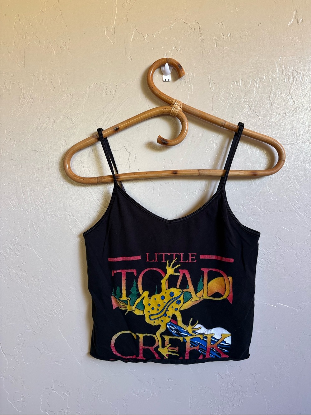 Little Toad Creek Brewery Cami Tank Top Black Size Medium Cut Off Cropped - Picture 7 of 7